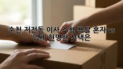 순천 저전동 이사 소형 용달: 혼자 vs 업체, 현명한 선택은?
